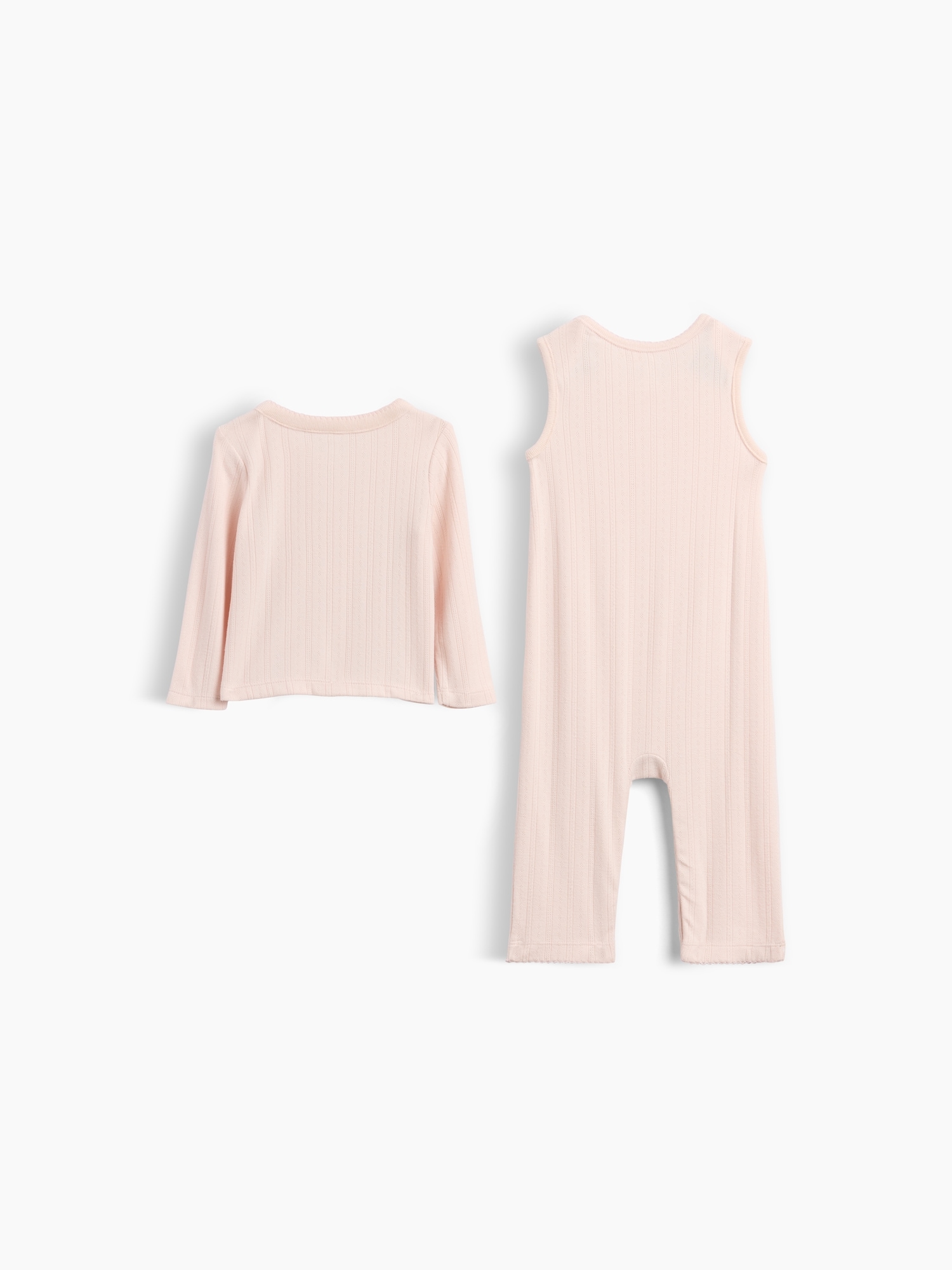 Ensemble avec cardigan en tricot pointelle soyeux pour Bébé