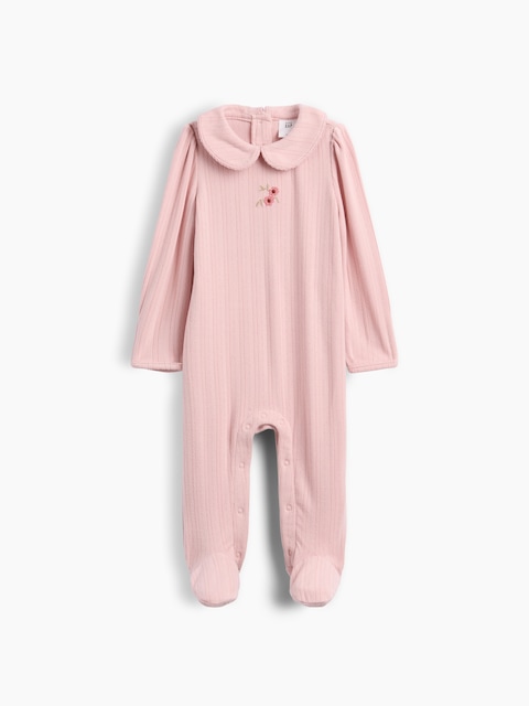 UNE-PIÈCE À COL EN TRICOT POINTELLE SOYEUX POUR BÉBÉ