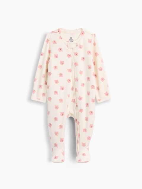 UNE-PIÈCE À PIEDS EN TRICOT SOYEUX POUR BÉBÉ
