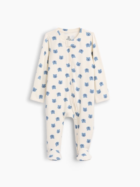 UNE-PIÈCE À PIEDS EN TRICOT SOYEUX POUR BÉBÉ