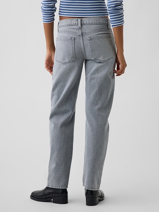 L'image numéro 4 présente Jean droit effilé à taille mi-basse