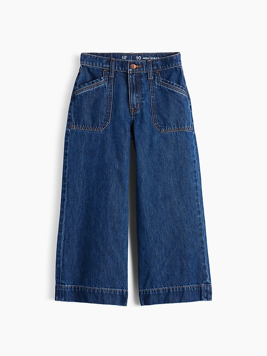 L'image numéro 2 présente Jean sportif à jambe large à taille haute longueur cheville pour Enfant