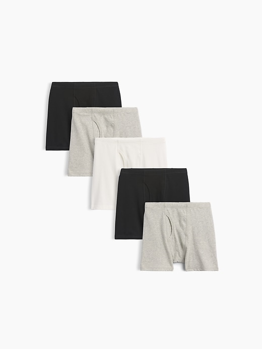 Image number 1 showing, Kids Organic Stretch Cotton Solid Boxer Briefs (5-Pack)