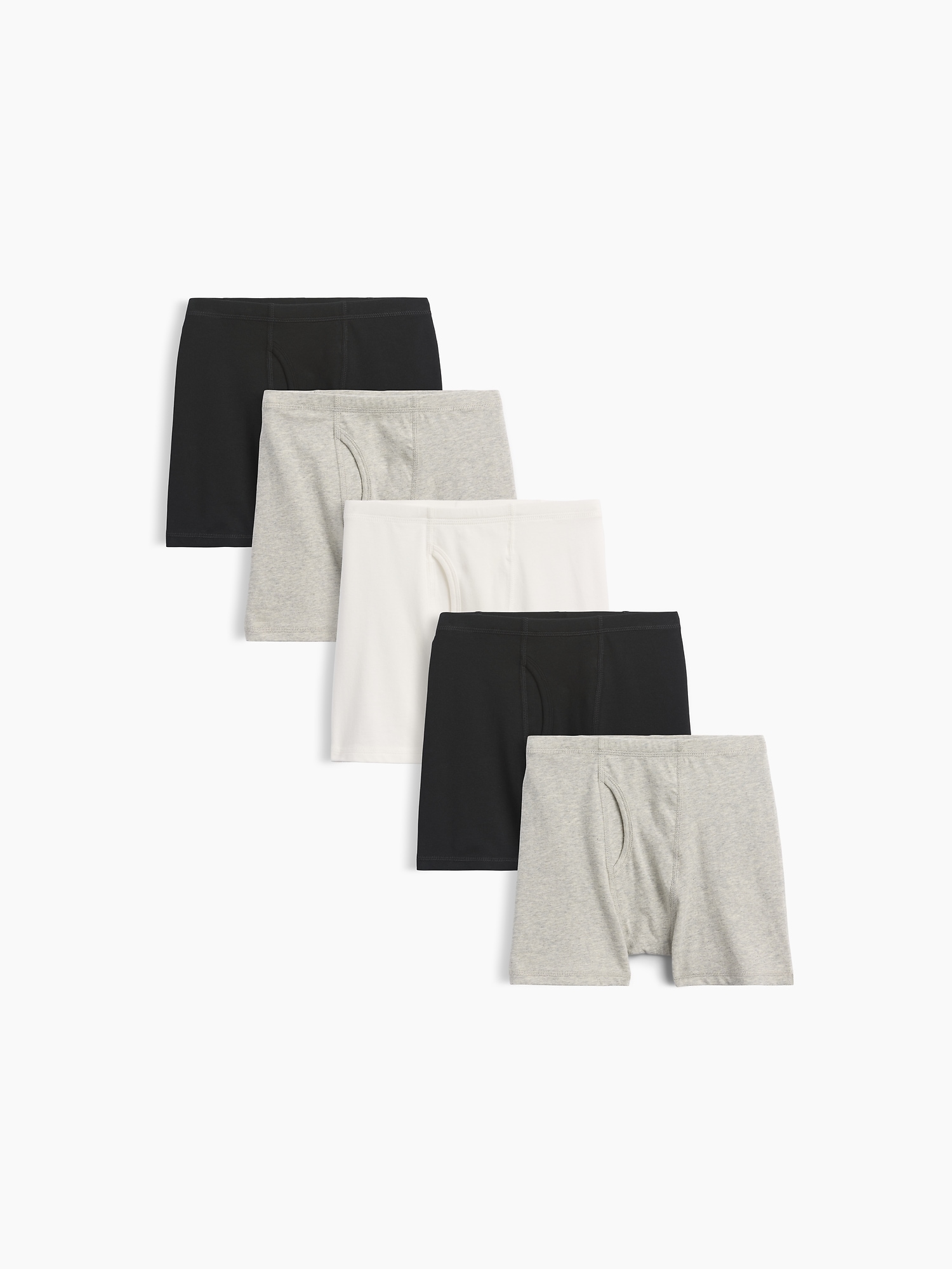 Kids Organic Stretch Cotton Solid Boxer Briefs (5-Pack)