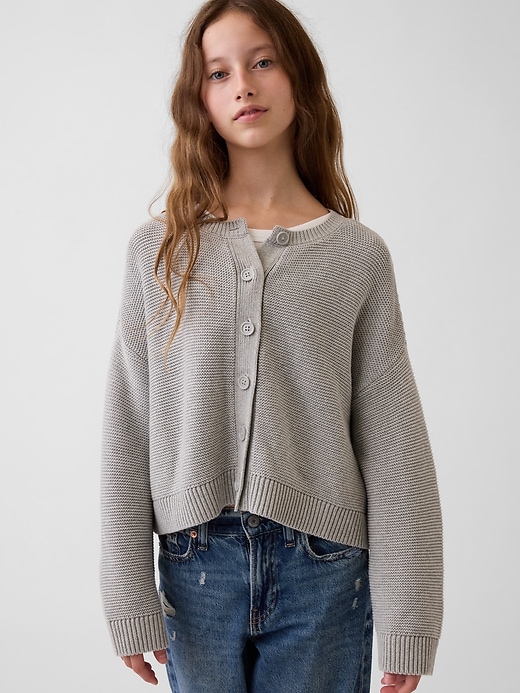 Image number 1 showing, Kids Oversized Boxy Cardigan Sweater