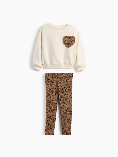 ENSEMBLE AVEC CHANDAIL ET LEGGING EN COTON OUATÉ POUR BÉBÉ ET TOUT-PETIT