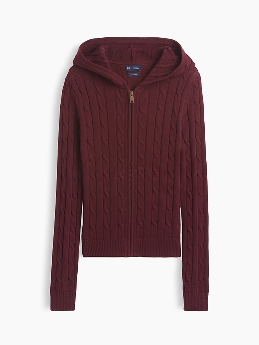 L'image numéro 5 présente Cardigan à glissière en tricot torsadé 100 % coton