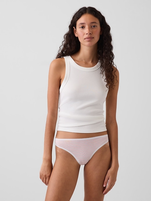L'image numéro 1 présente Tanga en coton biologique extensible PureDouceur