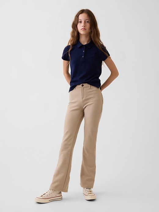 L'image numéro 1 présente Pantalon d’uniforme évasé en tricot point de Rome pour Enfant