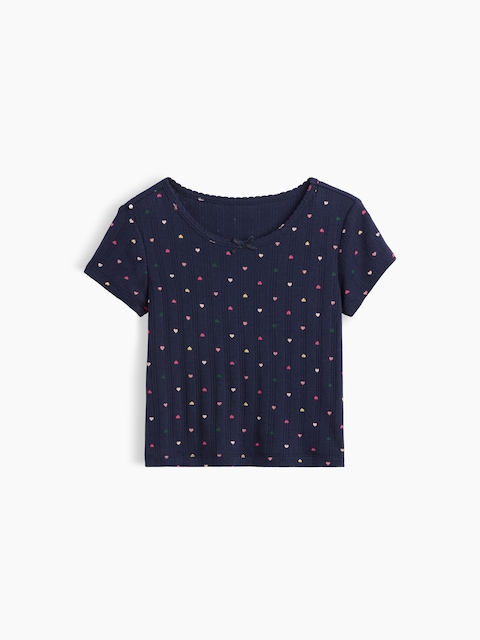 T-SHIRT EN TRICOT POINTELLE CÔTELÉ POUR BÉBÉ ET TOUT-PETIT