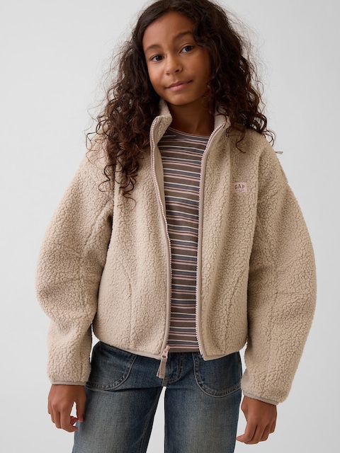 Kids Sherpa Relaxed Zip Jacket