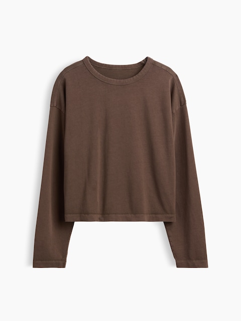 Knit Oversized Crop T-Shirt