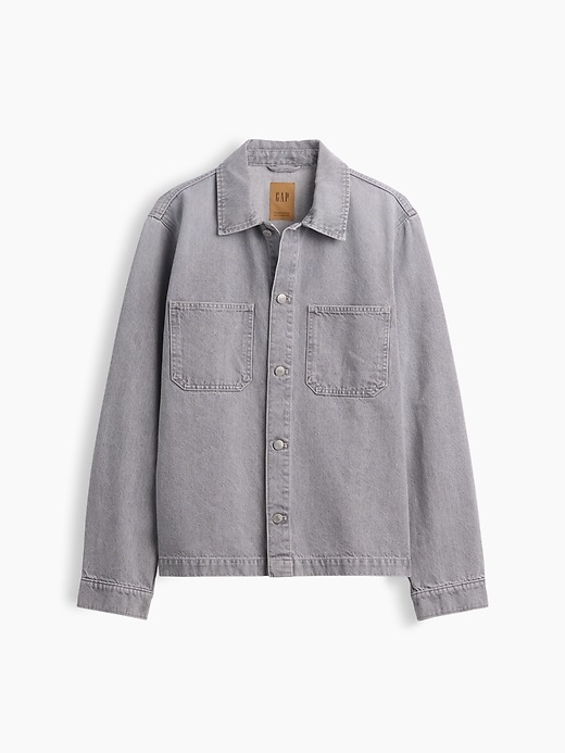 Image number 5 showing, Denim Relaxed Utility Shirt Jacket