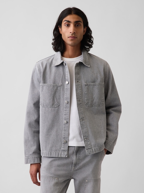 Denim Relaxed Utility Shirt Jacket