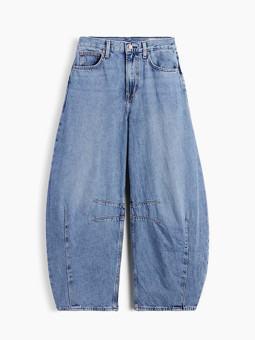 L'image numéro 7 présente Jean ballon surdimensionné à taille haute Douceur suprême