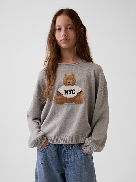 Kids 100% Cotton Oversized Rollneck Sweater