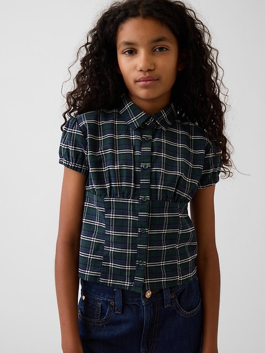 Image number 1 showing, Kids Fitted Button-Front Top