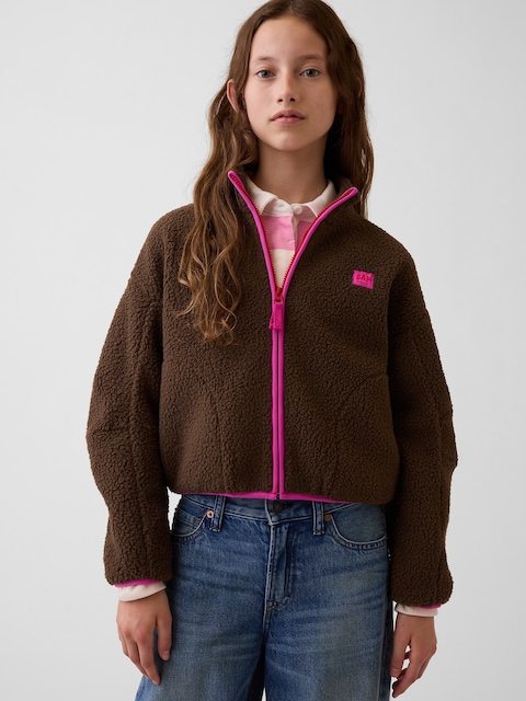 Kids Sherpa Relaxed Zip Jacket