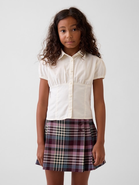 Kids Fitted Button-Front Top