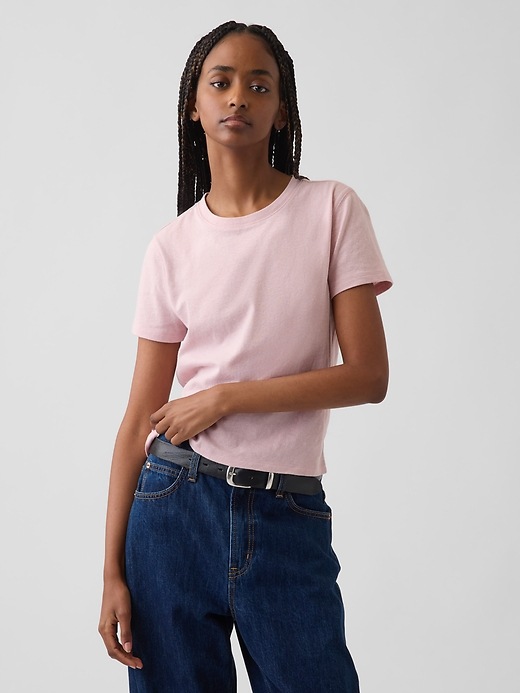 L'image numéro 1 présente T-shirt authentique rétréci en 100 % coton
