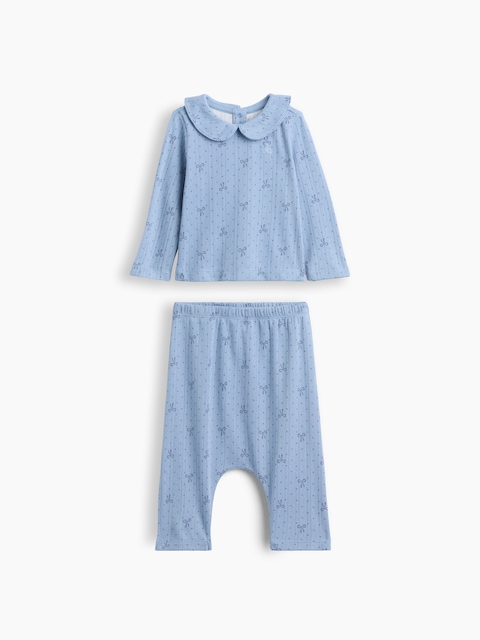 ENSEMBLE EN TRICOT POINTELLE SOYEUX POUR BÉBÉ