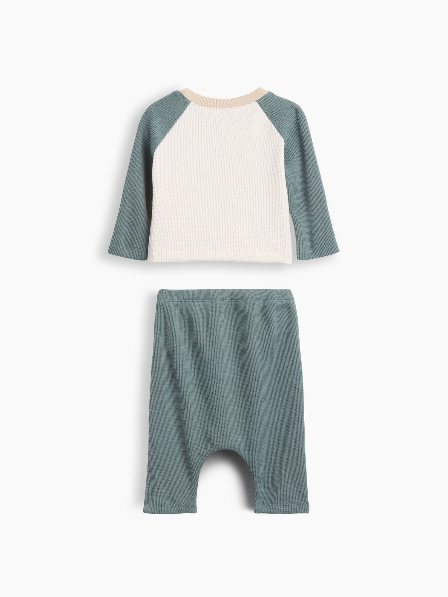 Ensemble en tricot gaufré soyeux à manches raglan pour Bébé