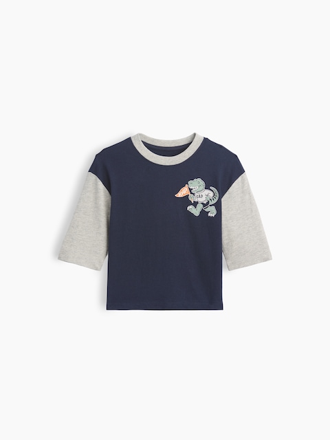 T-SHIRT À COULEURS CONTRASTÉES ET À IMPRIMÉ POUR BÉBÉ ET TOUT-PETIT