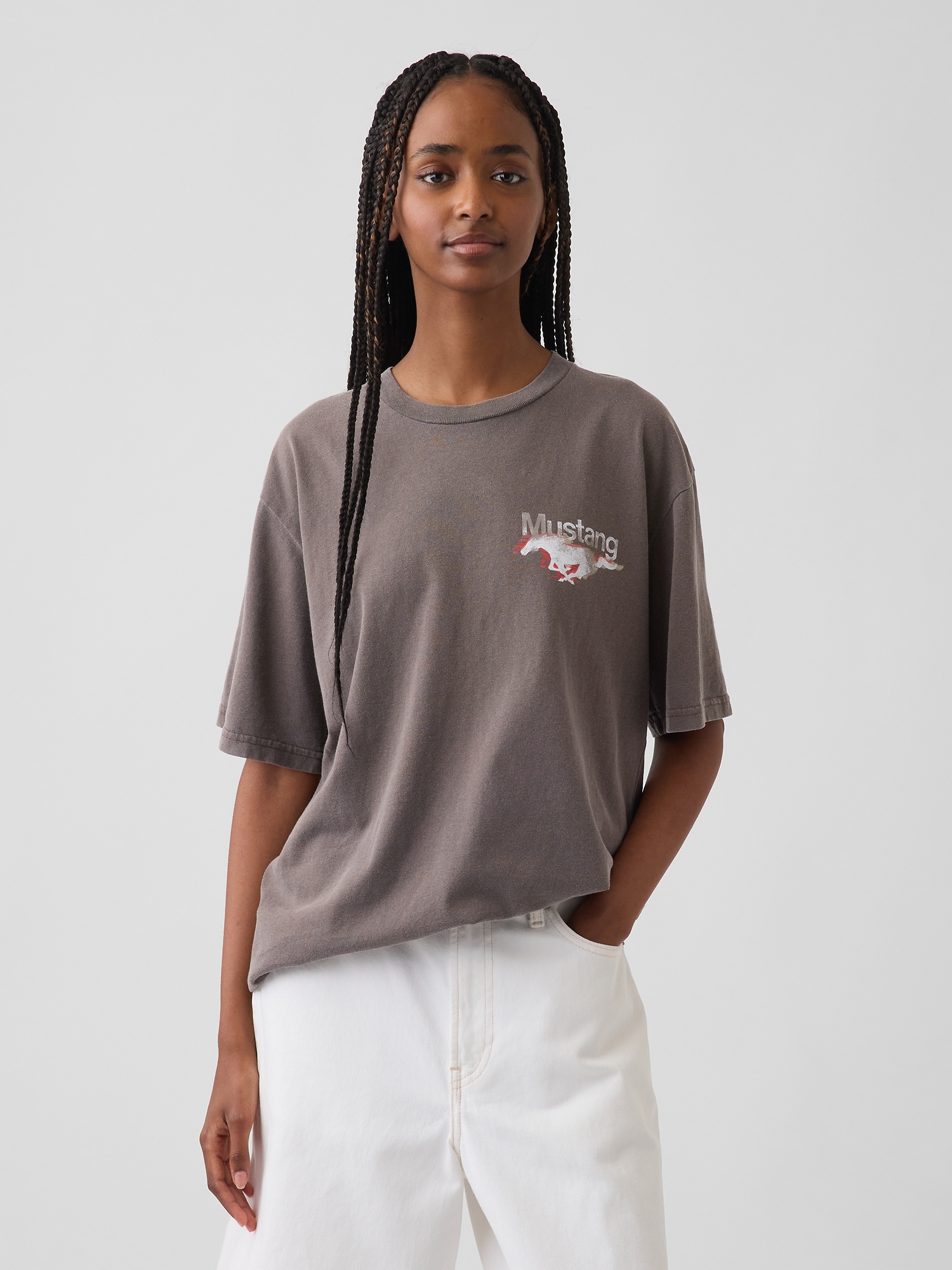 Ford Mustang Heavyweight Crop Graphic T-Shirt