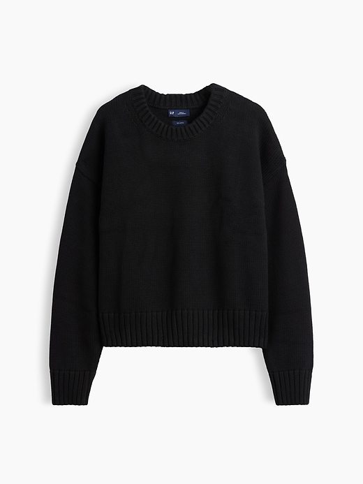 Image number 1 showing, 100% Cotton Oversized Crop Sweater