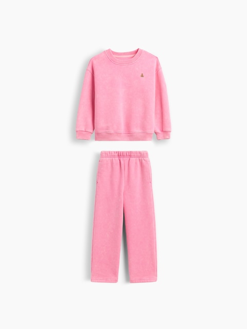ENSEMBLE EN COTON OUATÉ DÉLAVÉ VINTAGEDOUX POUR BÉBÉ ET TOUT-PETIT