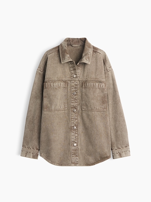 L'image numéro 1 présente Veste-chemise surdimensionnée en denim