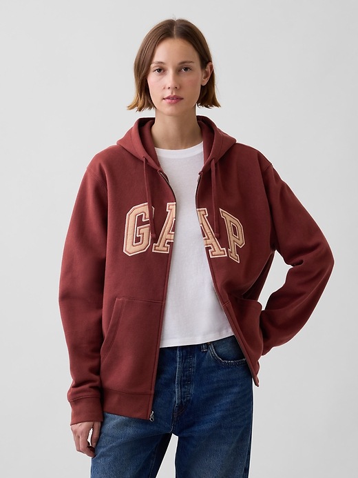 L'image numéro 5 présente Veste à capuchon avec logo incurvé VintageDoux pour Adulte