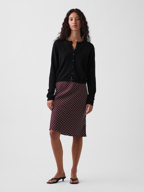 Satin Bias-Cut Skirt