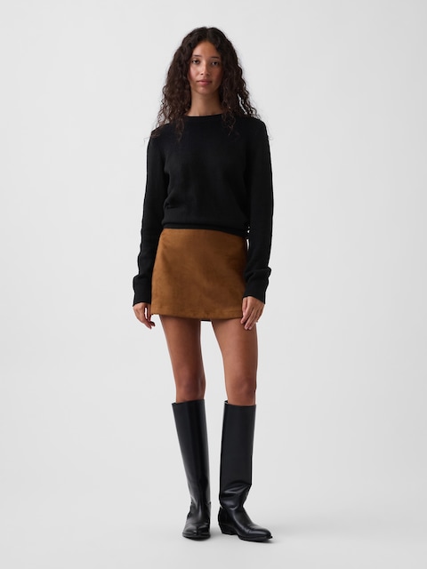 JUPE-SHORT COURTE EN SUÉDINE VÉGANE