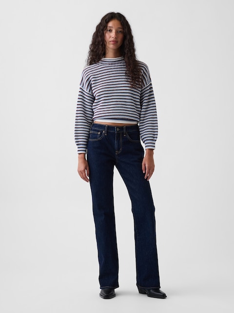 Mid Rise Relaxed Flare Jeans