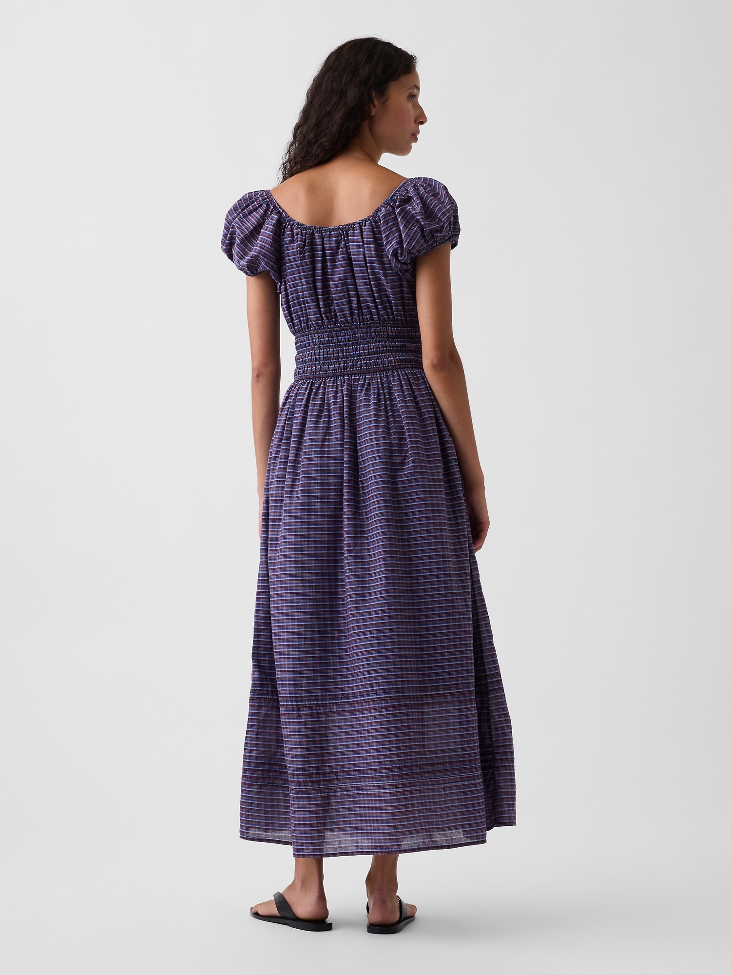 Voile Smocked-Waist Maxi Dress