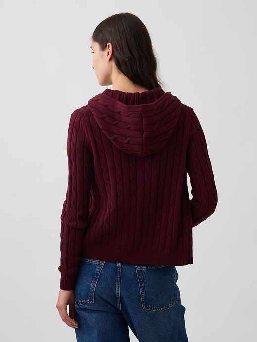 L'image numéro 3 présente Cardigan à glissière en tricot torsadé 100 % coton