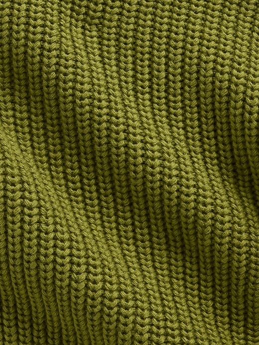 L'image numéro 4 présente Chandail surdimensionné 100 % coton à mailles perlées à encolure en V