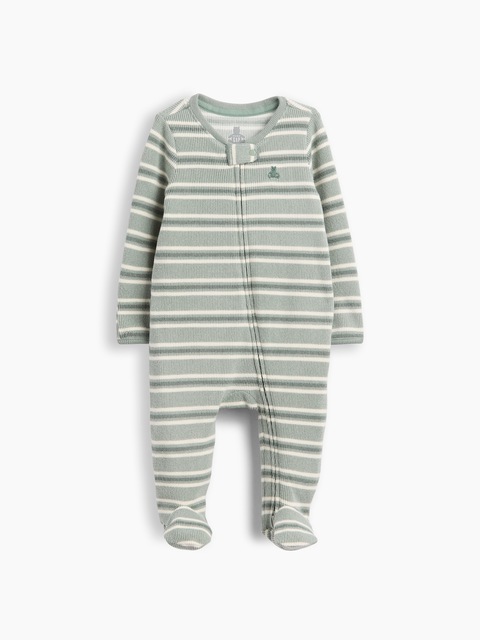 UNE-PIÈCE À PIEDS EN TRICOT GAUFRÉ SOYEUX POUR BÉBÉ