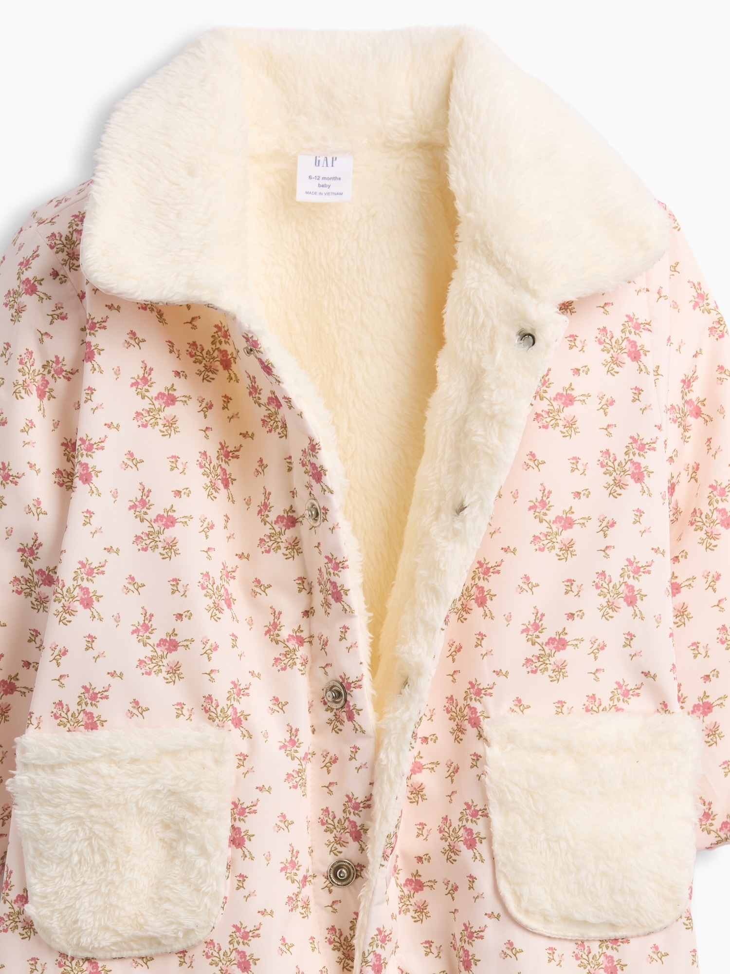 Une-pièce enduit doublé en sherpa à motif floral pour Bébé