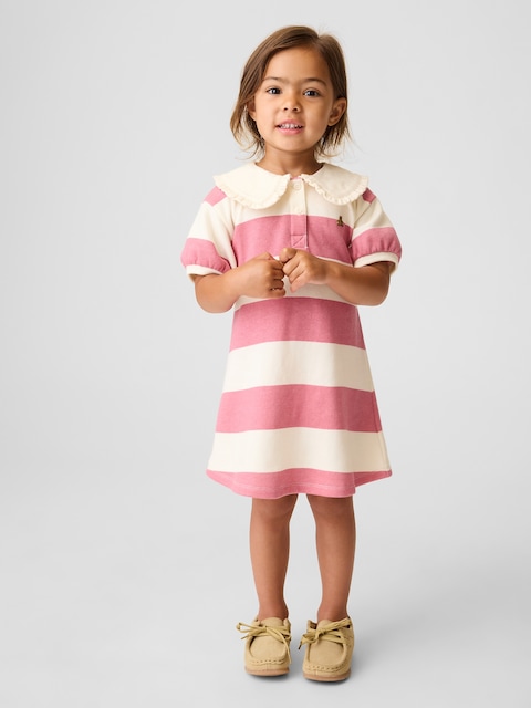 Baby & Toddler French Terry Collared Print Dress