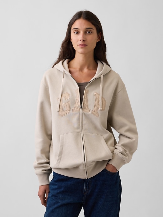 L'image numéro 5 présente Veste à capuchon avec logo incurvé VintageDoux pour Adulte
