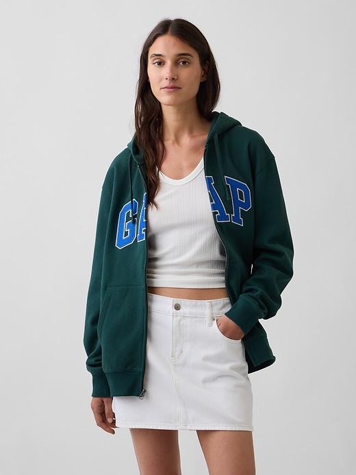 L'image numéro 5 présente Veste à capuchon avec logo incurvé VintageDoux pour Adulte