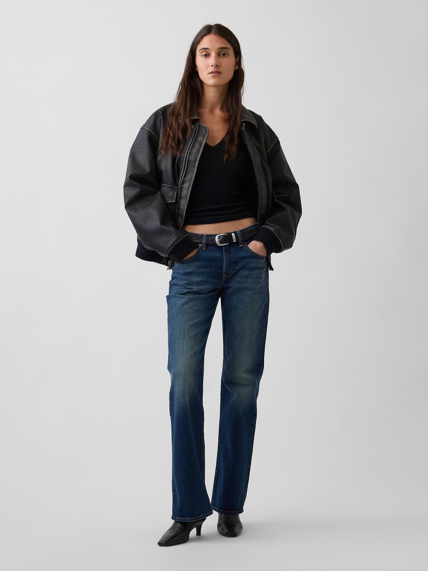 Mid Rise Relaxed Flare Jeans