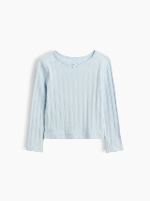 T-SHIRT EN TRICOT POINTELLE CÔTELÉ POUR BÉBÉ ET TOUT-PETIT