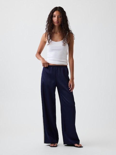 Satin Easy Wide-Leg Pants
