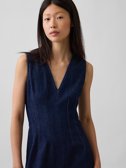 Image number 4 showing, Denim V-Neck Maxi Dress