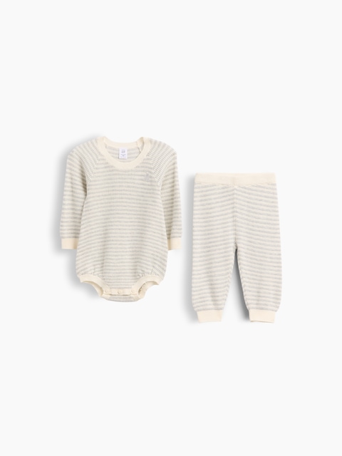 ENSEMBLE EN TRICOT GAUFRÉ POUR BÉBÉ