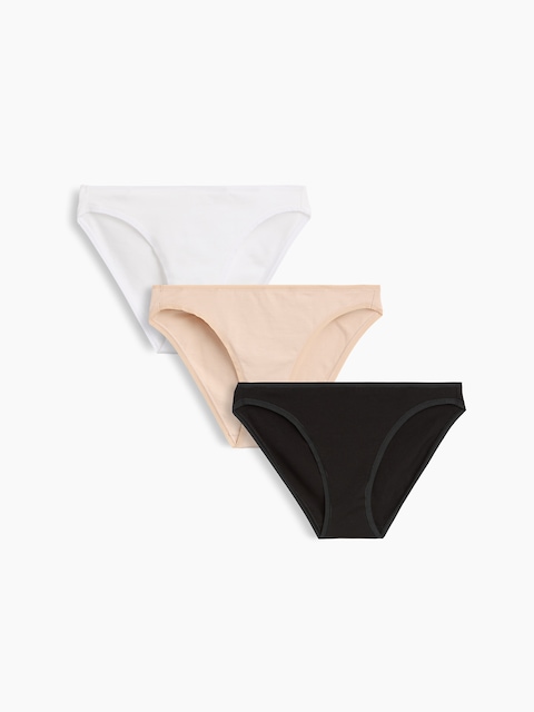 CULOTTE BIKINI EN COTON BIOLOGIQUE EXTENSIBLE PUREDOUCEUR (PAQUET DE 3)
