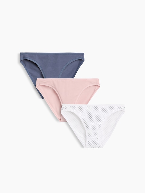 CULOTTE BIKINI EN COTON BIOLOGIQUE EXTENSIBLE PUREDOUCEUR (PAQUET DE 3)